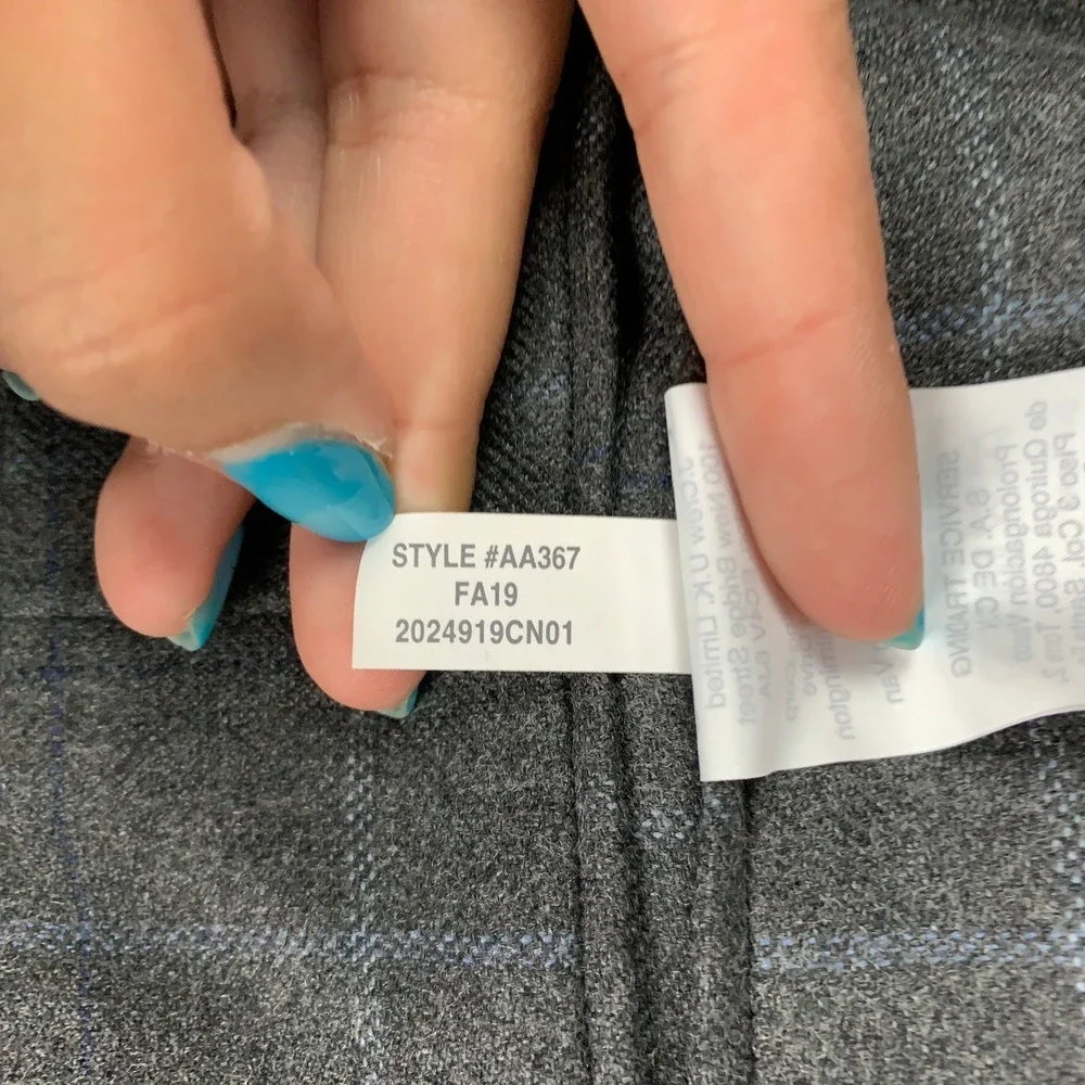J.Crew Ludlow Suit Jacket Mens 38R Grey Windowpane Slim Fit Abraham Moon Blazer